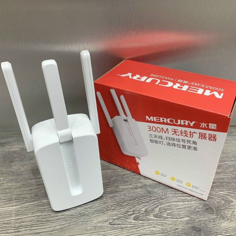 Bộ kích sóng wifi 3 Râu Mercury WM310RE Tốc độ 300Mbps Repeater wifi | BigBuy360 - bigbuy360.vn
