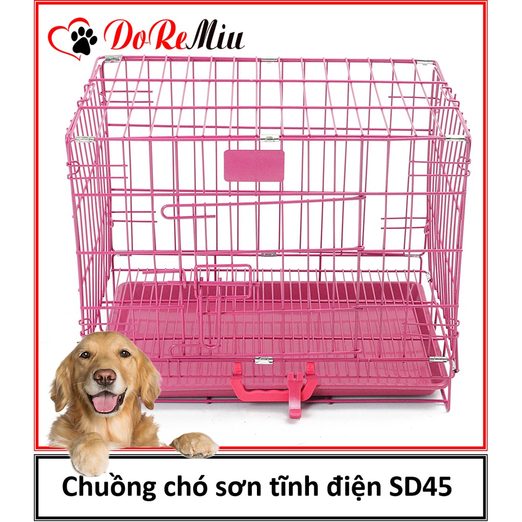 Doremiu SD45 Nan Dày- Chuồng chó mèo sơn tĩnh điện phù hợp chó và mèo từ 0-4kg (được chọn màu) bảo hành 6 tháng