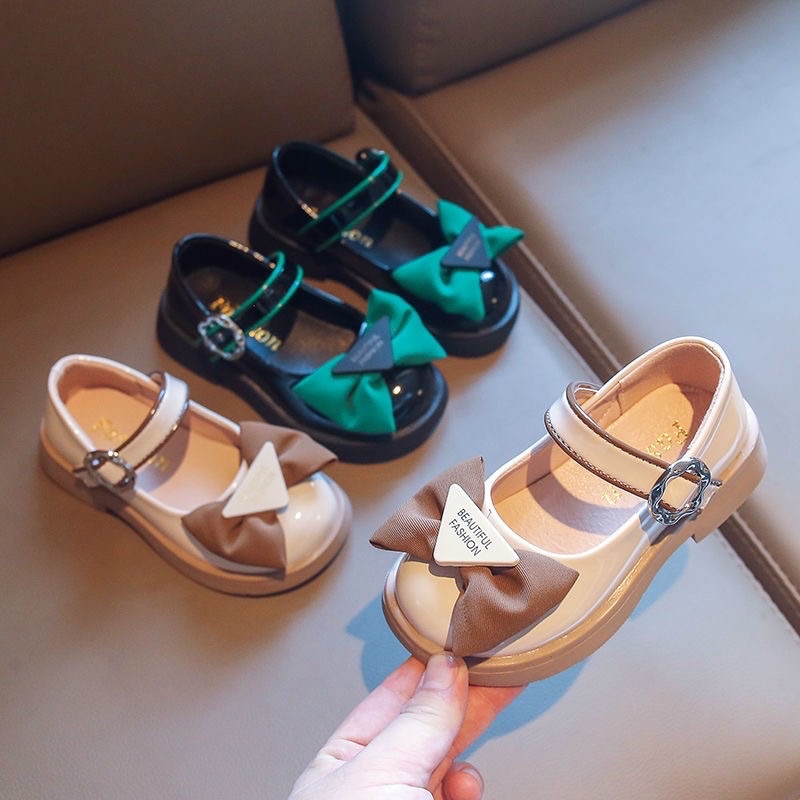 Giày búp bê bé gái nơ tam giác siêu xinh từ 3-12 tuổi