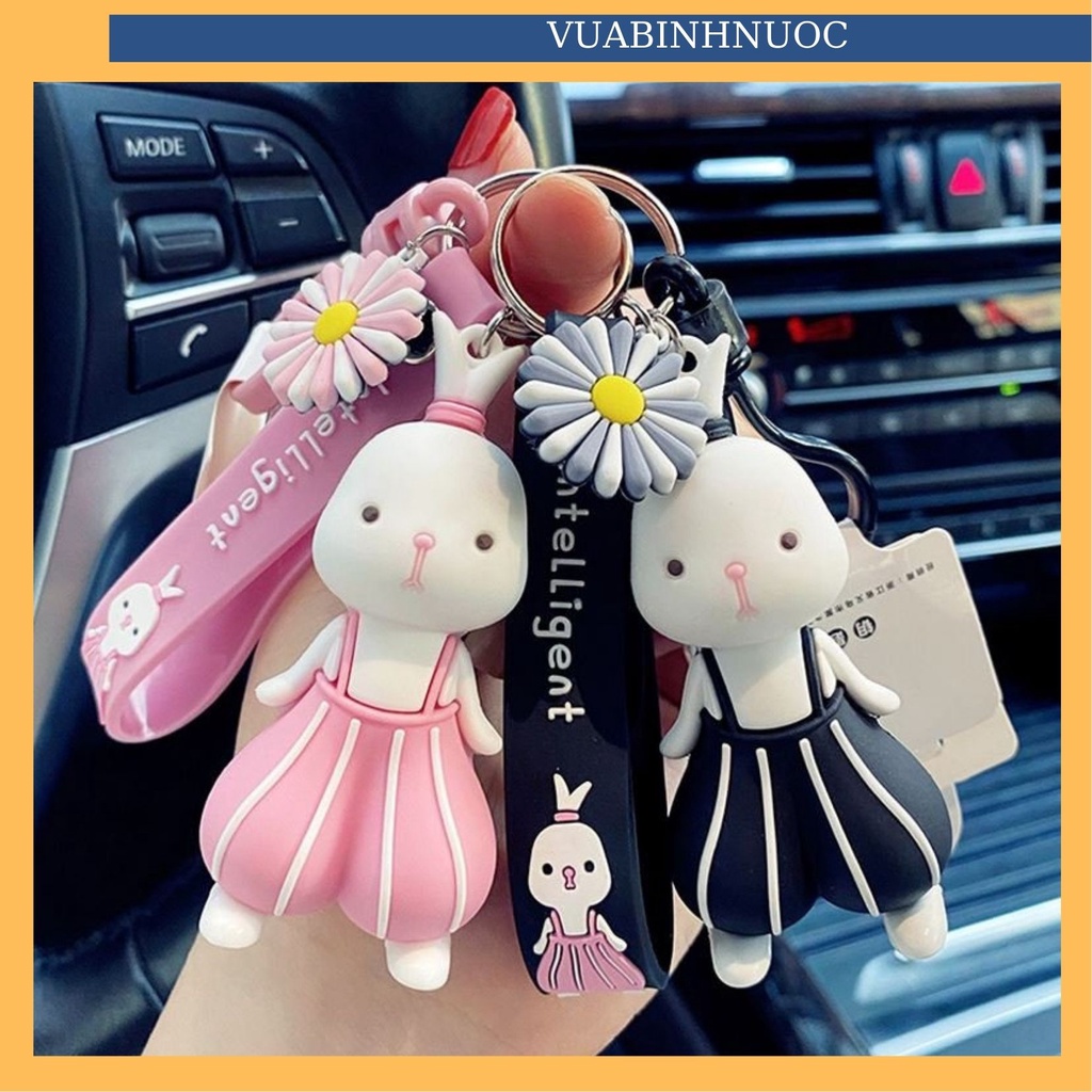 Móc khóa thỏ dễ thương, móc khóa nhựa đúc thỏ cute - vuabinhnuoc