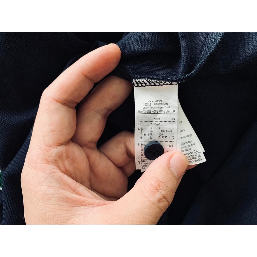 Polo LCST logo thêu 3 tam giác - Xanh than