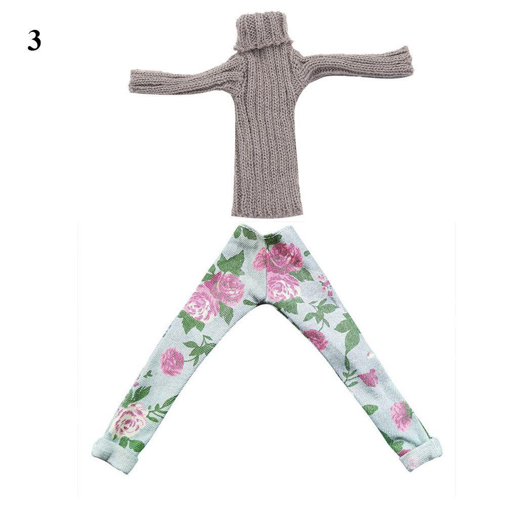 Quần Jeans Dài In Hoa Xinh Xắn Cho Búp Bê Tỉ Lệ 1 / 6