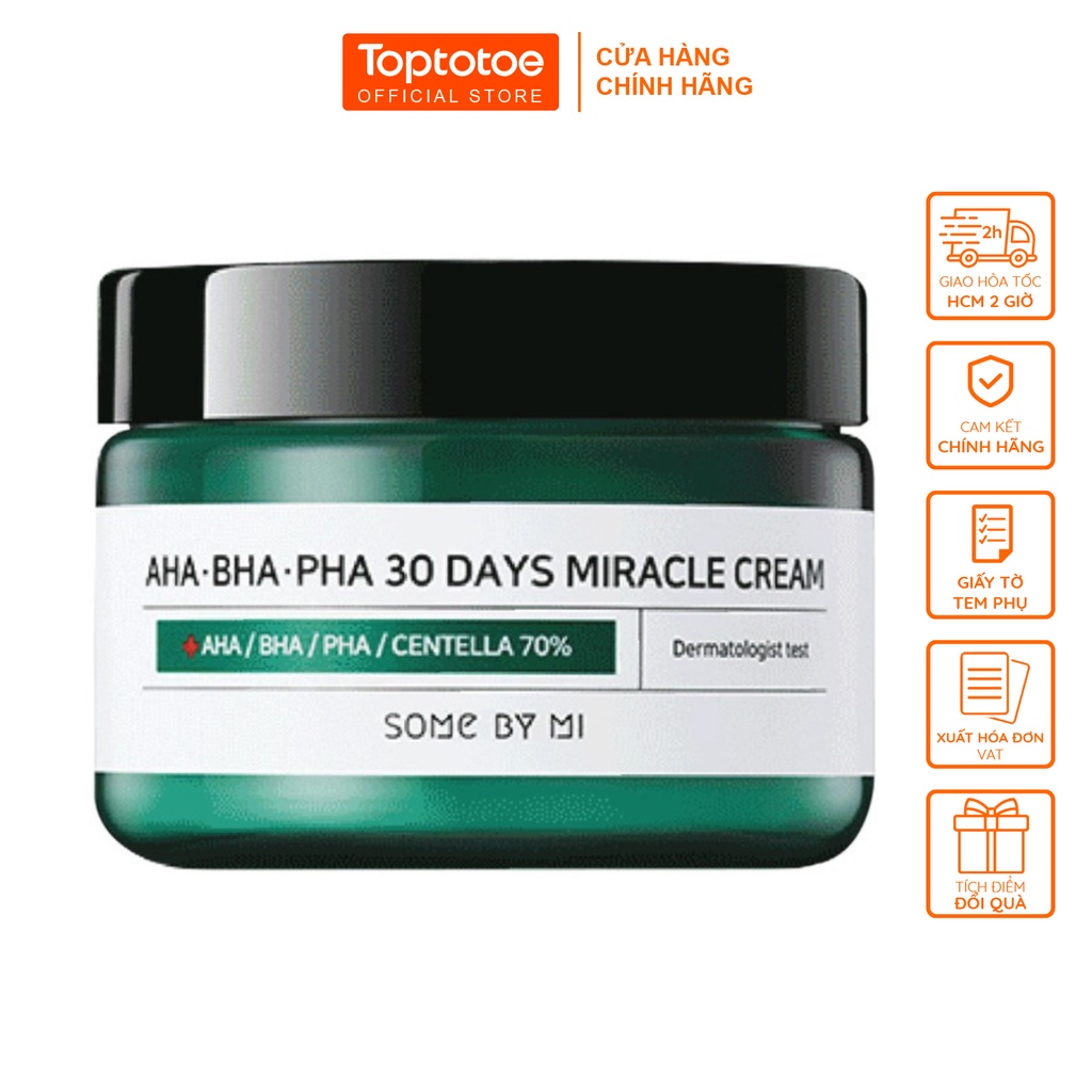 Kem Dưỡng Giảm Mụn Some By Mi AHA-BHA-PHA 30 Days Miracle Cream 60g