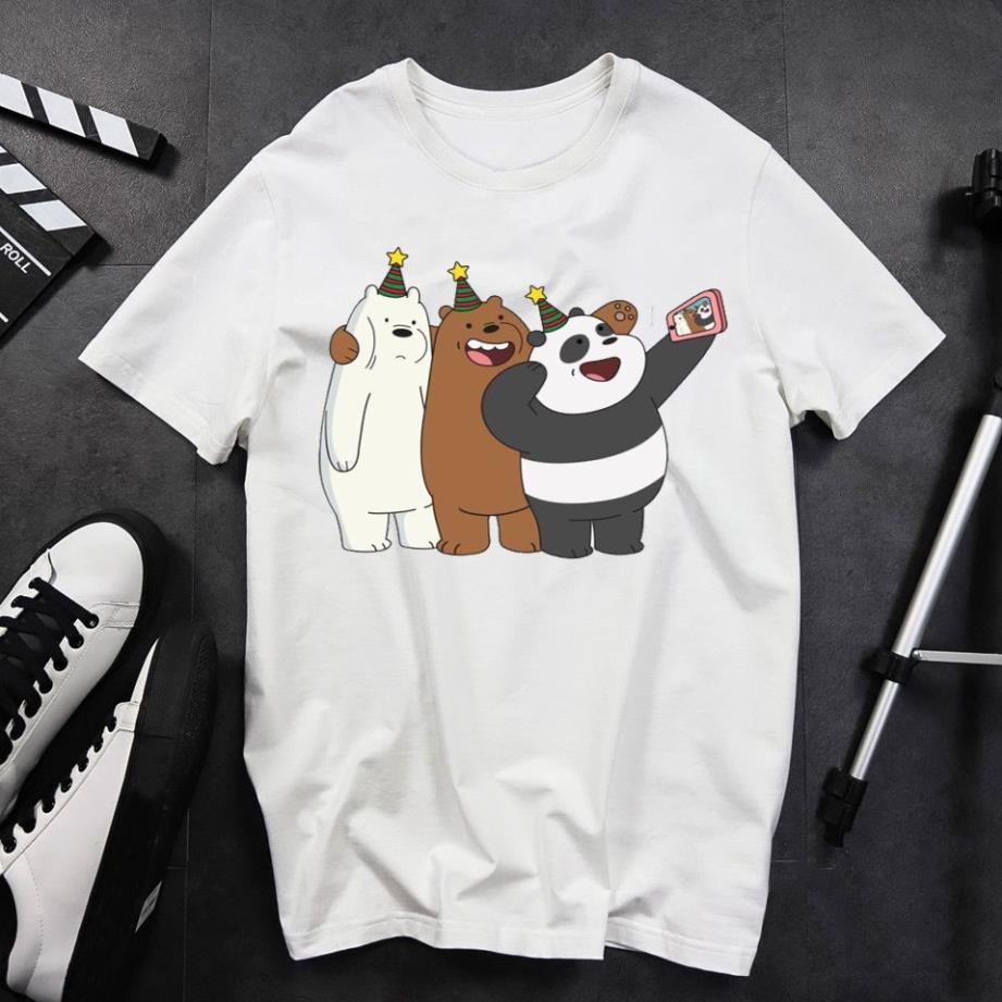 Album 8 - Bst áo thun unisex form rộng 3 con gấu dễ thương thời trang vải dày mịn