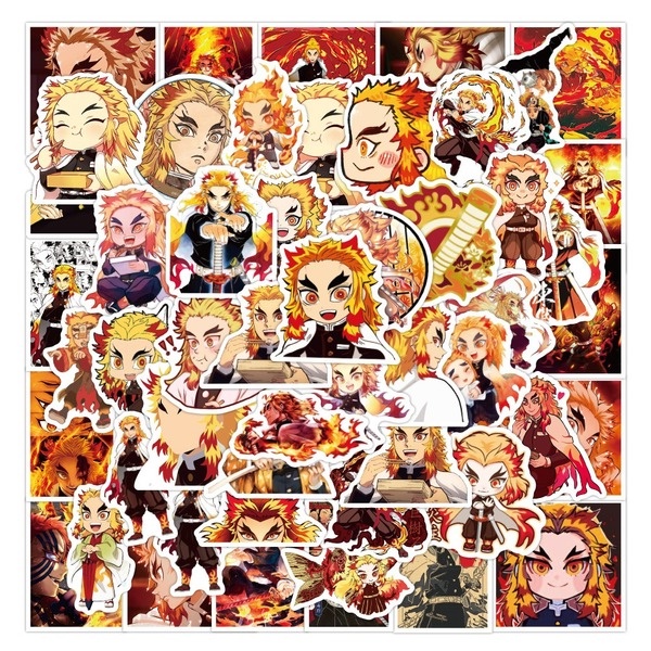 Z & m❀ Bộ 50 Miếng Dán anime rengoku kyoujurou Chống Thấm Nước