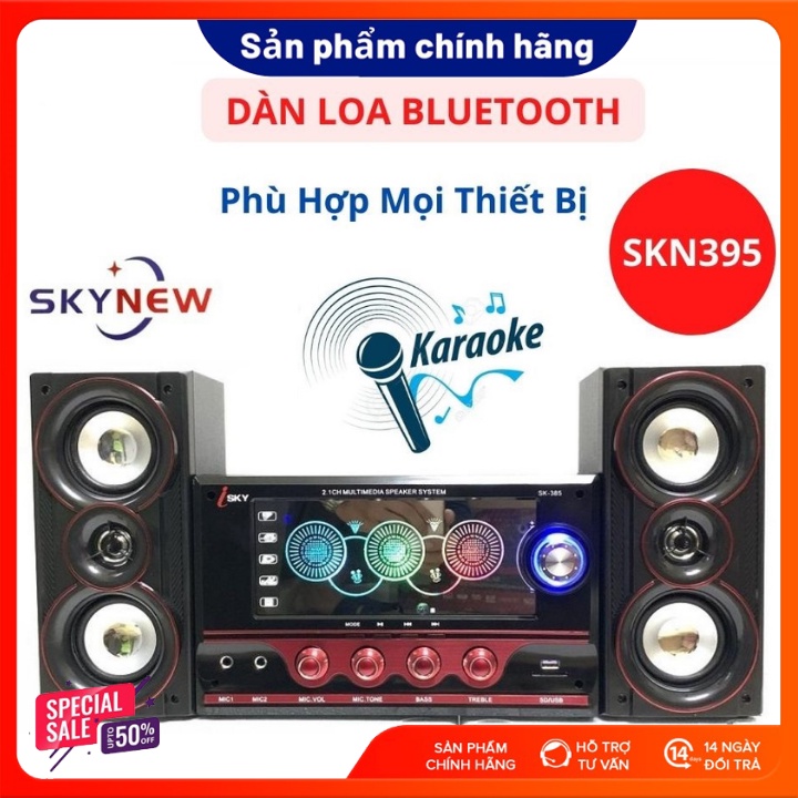 Loa vi tính hát karaoke -loa bluetooth karaoke -dàn loa karaoke gia đình SKYNEW SKN395 phù hợp mọi thiết bị