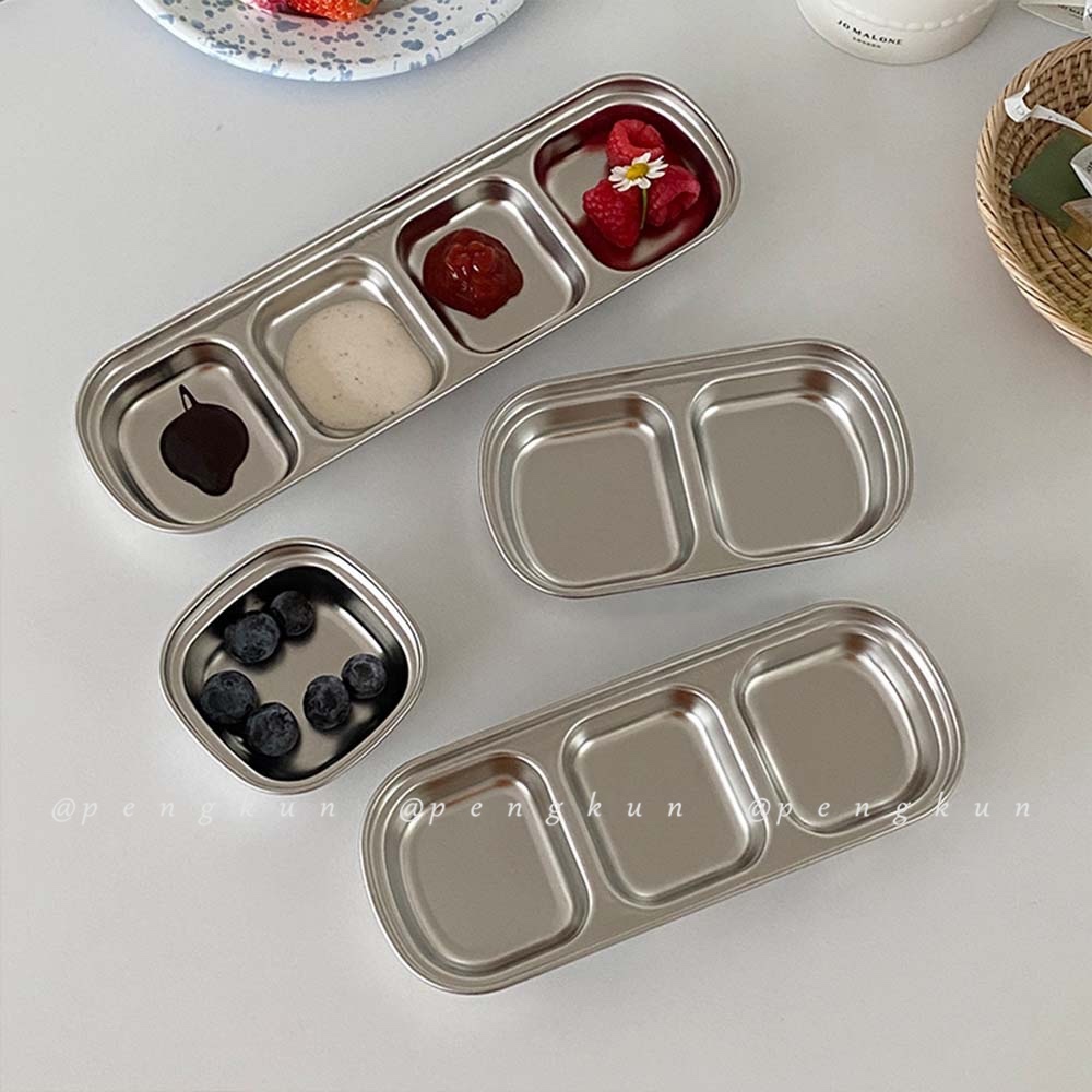 Đĩa đựng nước chấm bằng thép không gỉ 304 dày phong cách Hàn Quốc