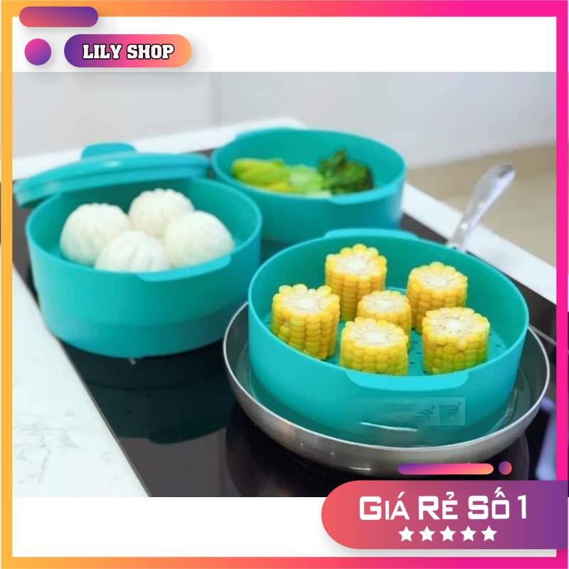 Xửng hấp 3 tầng xanh Tupperware chính hãng🧡 FREESHIP 🧡