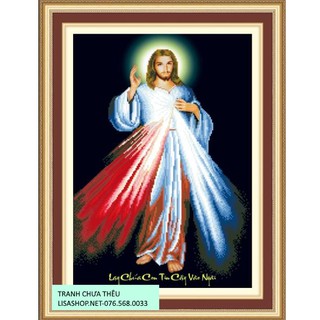 Tranh thêu chữ thập CHÚA THƯƠNG XÓT 53558 (58x79cm) chưa thêu 53558