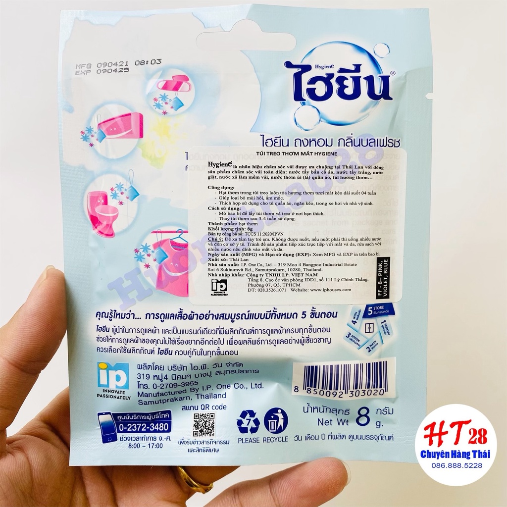Túi Thơm Hygien Treo Tủ Quần Áo, Treo Phòng, Túi Thơm Thái Lan An Toàn Tiết Kiệm Huongthao28