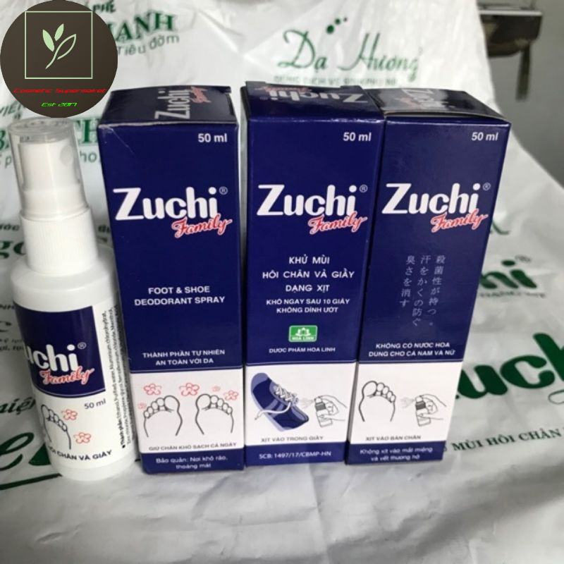 (50ml) Xịt khử mùi hôi chân và giày Zuchi Family