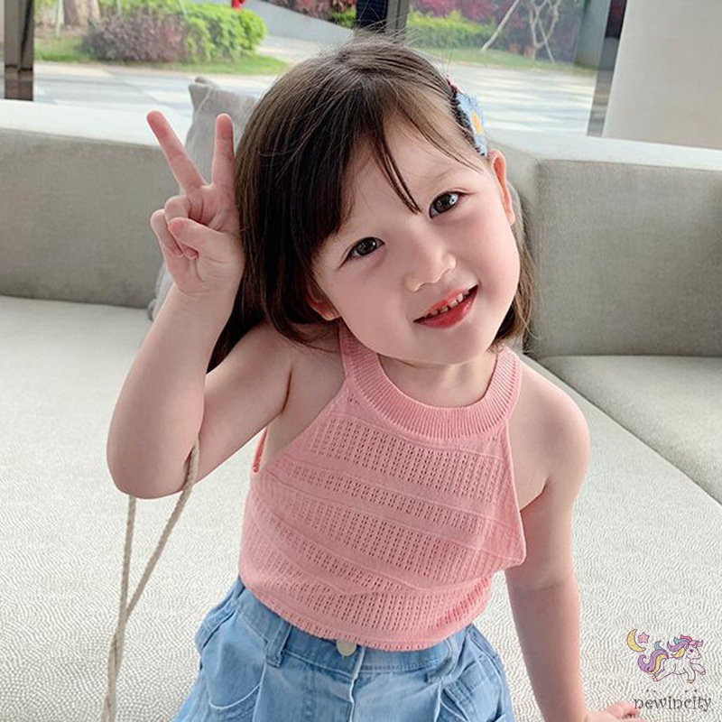  Áo ba lỗ hai dây màu kẹo ngọt thời trang Hàn Quốc dễ thương cho bé gái