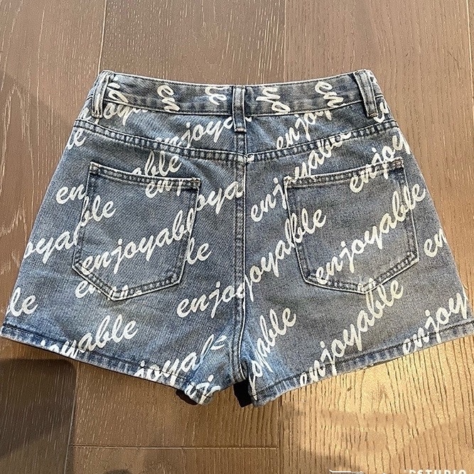 Chân Váy Denim Lưng Cao In Chữ Thời Trang Mùa Hè Mới Cho Nữ