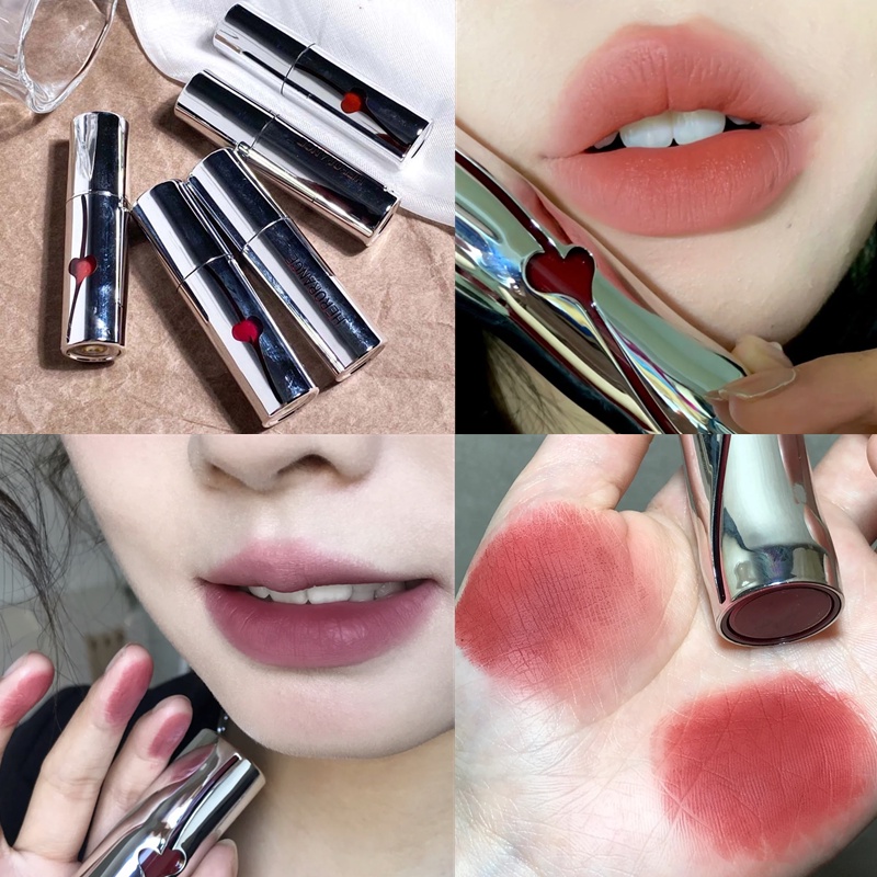 Son Kem Lì Herorange Lâu Trôi Chống Thấm Nước Chống Dính Cốc Thiết Kế Trái Tim Dễ Thương