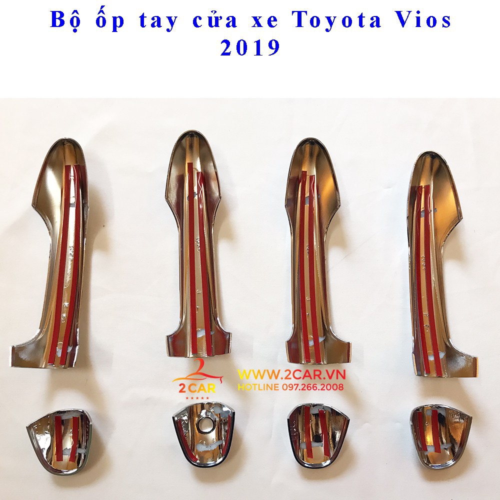 [Mã LIFEAU5SALE giảm 20k đơn 50k] Bộ ốp tay + hõm cửa xe Toyota Vios 2019-2021mạ Crom Cao cấp Bảo Vệ Xe