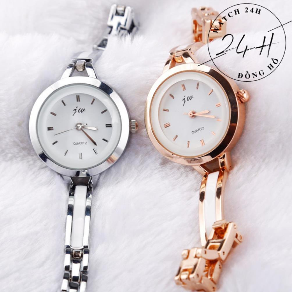 Đồng Hồ nữ JW26 dây kim loại không gỉ mặt tròn sang trọng; ôm tay tôn dáng các bạn nữ