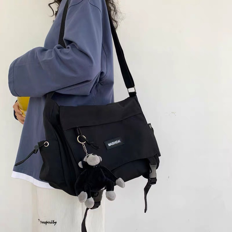 Túi vải canvas đeo chéo nam nữ Unisex phong cách ulzzang đi học đẹp giá rẻ HT105