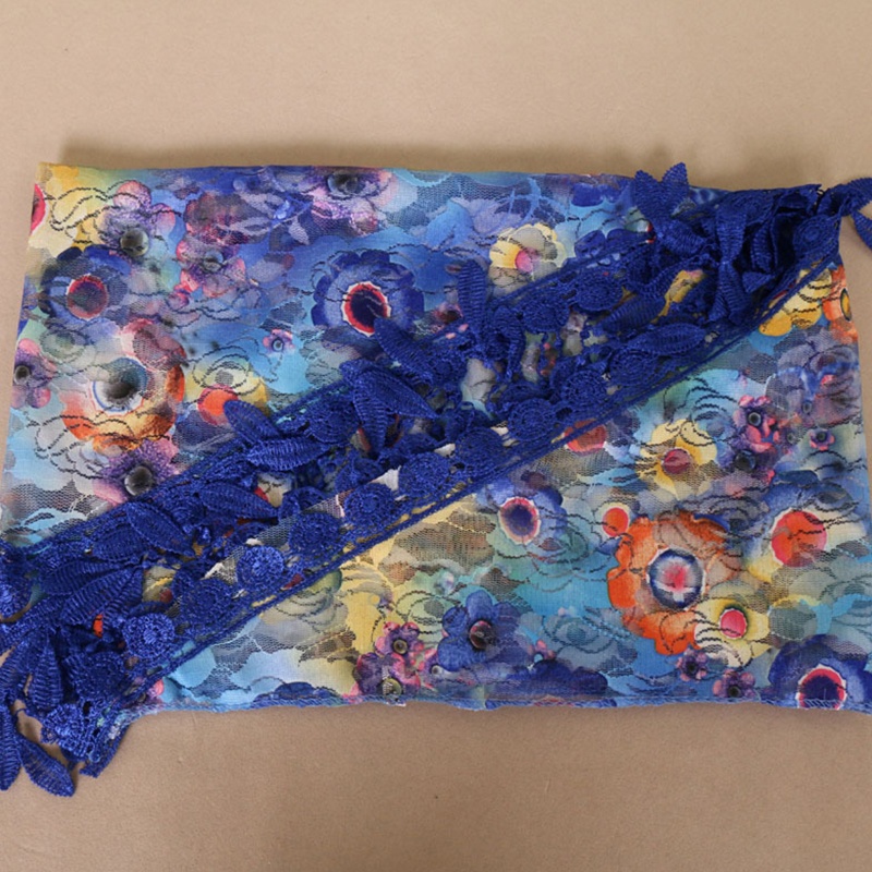 Khăn Choàng Cổ Vải Ren Phối Tua Rua Thời Trang Cho Nữ