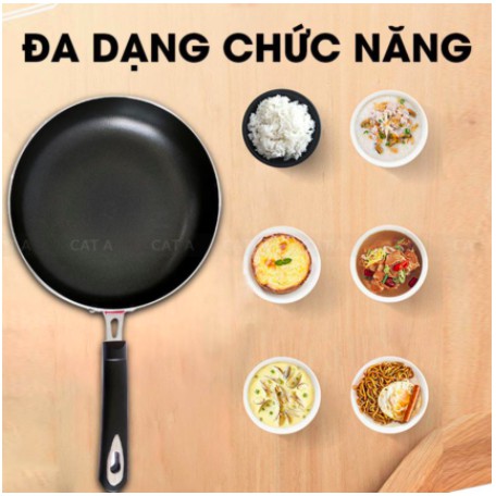 Chảo chống dính đáy từ - chất  liệu hợp kim nhôm, có nắp đậy - size  24cm, 26cm