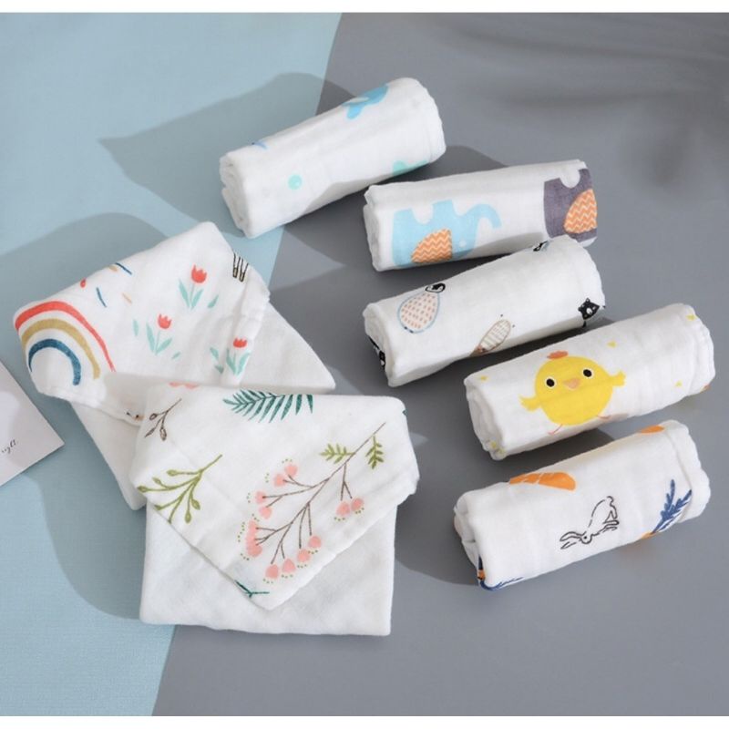 Set 5 khăn xô rửa mặt 6 lớp HBQKIDS