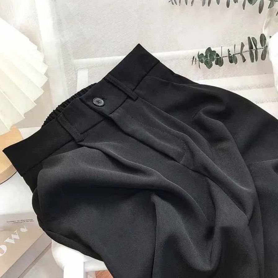 Jiashucheng Quần Dài Lưng Cao Dáng Rộng Phong Cách Hàn Quốc Thời Trang Xuân Thu Mới Cho Nữ
