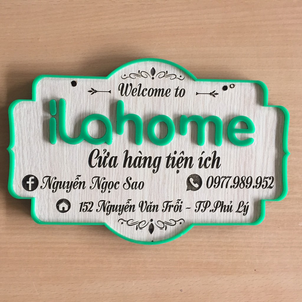 Bảng Gỗ Chụp Ảnh Sản Phẩm - Treo Shop - [Miễn Phí Thiết Kế Mẫu] - Mica Việt - Gỗ Nhập Khẩu, Dày 5mm - In theo yêu cầu.