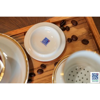 Phin pha café trắng - Viền vàng