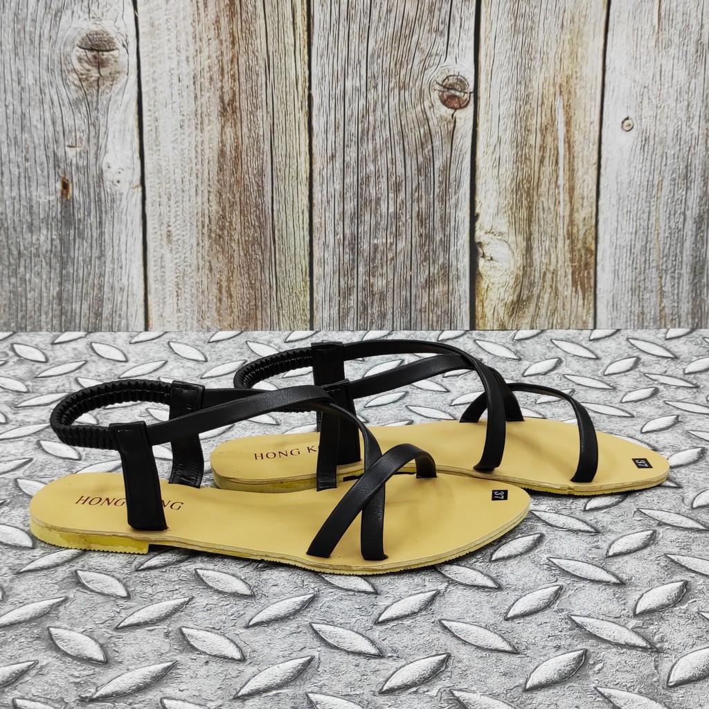 Giày sandal nữ Bevis - quai simili thiết kế chéo hiện đại thời trang - đế cao su êm ái nhẹ nhàng BE174-1 (Đen)