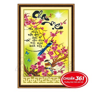 Tranh thêu chữ thập 3d Cha mẹ nhận một đời bão tố < 53308 > chưa thêu