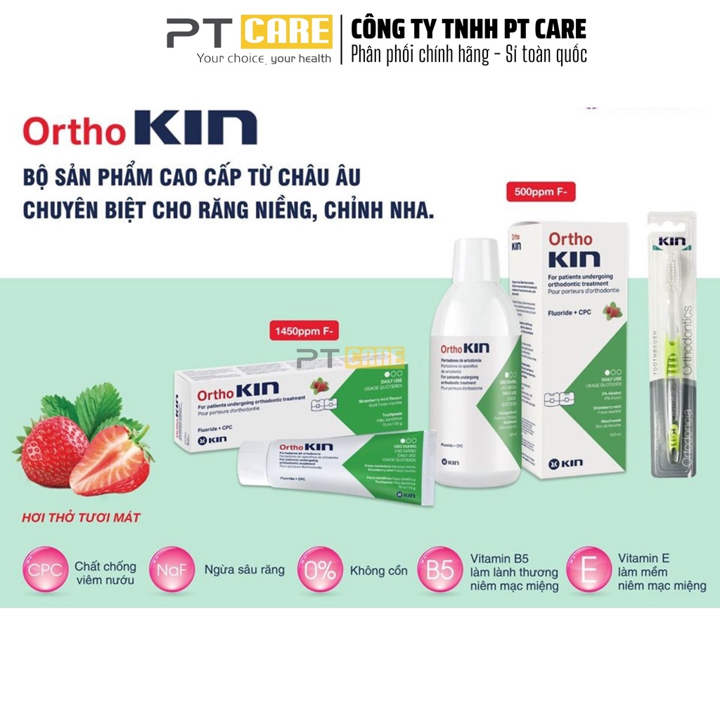 PT CARE | Combo Nước Súc Miệng Và Kem Đánh Răng Kin Gingival Viêm Nướu, B5, Sensikin Ê Buốt, Fluor Kin Trẻ Em, Ortho Kin