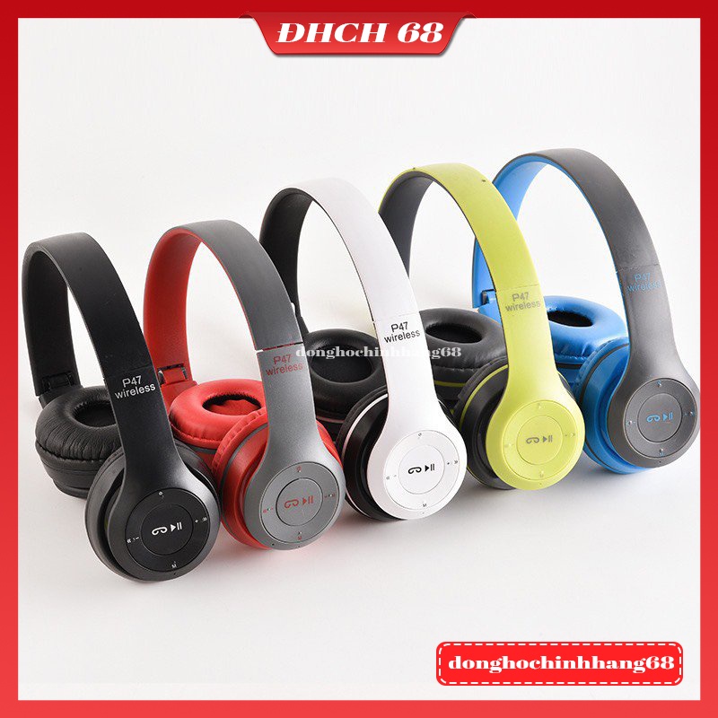 Tai Nghe Chụp Tai P47, Tai Không Dây Có Mic, Có Thẻ Nhớ, Âm Bass Cực Chất, Nghe Nhạc Cực Hay Bảo Hành 1 Năm