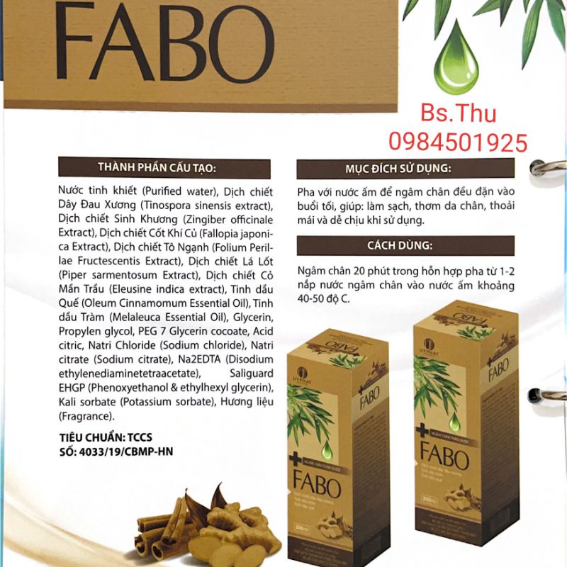 Ngâm Chân THẢO DƯỢC FABO 250ml