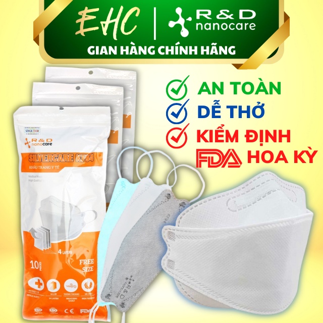 Set 50 Chiếc Khẩu trang 4 Lớp KF94 SILVERCARE Chống Bụi Mịn Và Kháng Khuẩn Hàng Cao Cấp