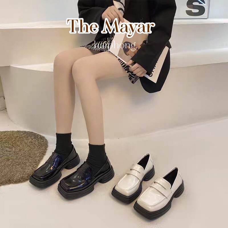 Giày búp bê mũi vuông đế cao phong cách cá tính