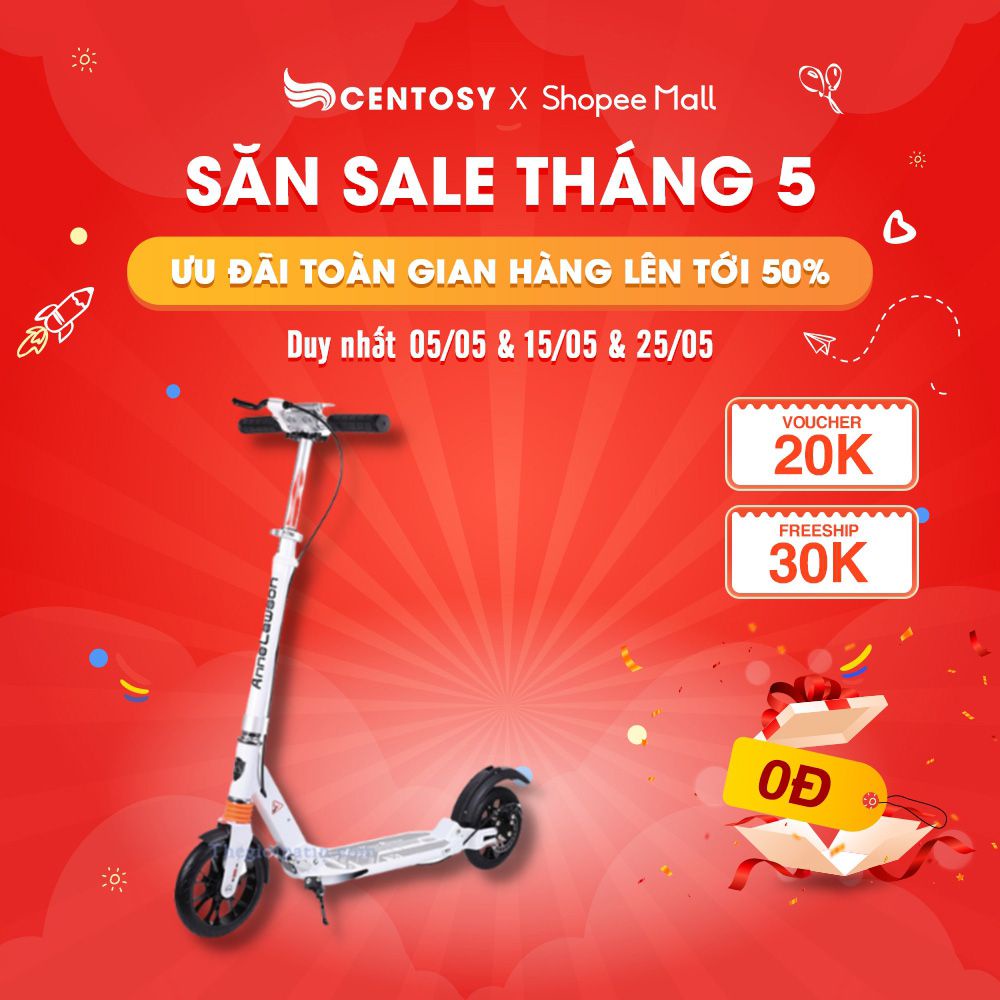 Xe Scooter Người Lớn Cao Cấp - Scoooter Centosy ALS-A5D - Khung Chắc Chắn, Gấp Gọn Tiện Lợi