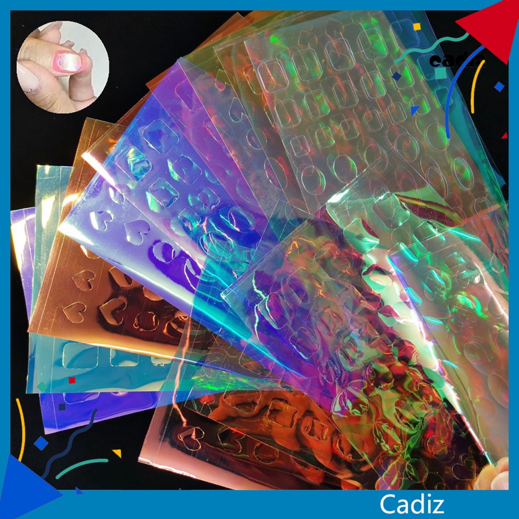 [Hàng mới về] Bộ 11 miếng dán lá nhôm tráng gương hiệu ứng cực quang nhiều màu sắc độc đáo trang trí móng tay tự làm