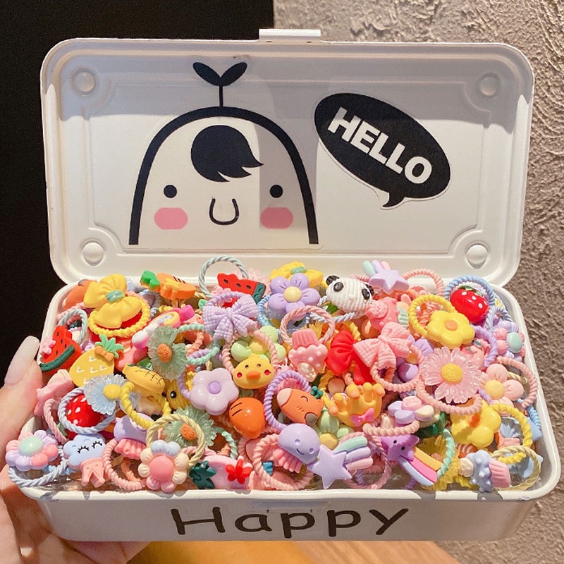 Dây Cột Tóc Cao Su Kiểu Hàn Quốc Dễ Thương Cho Bé Gái