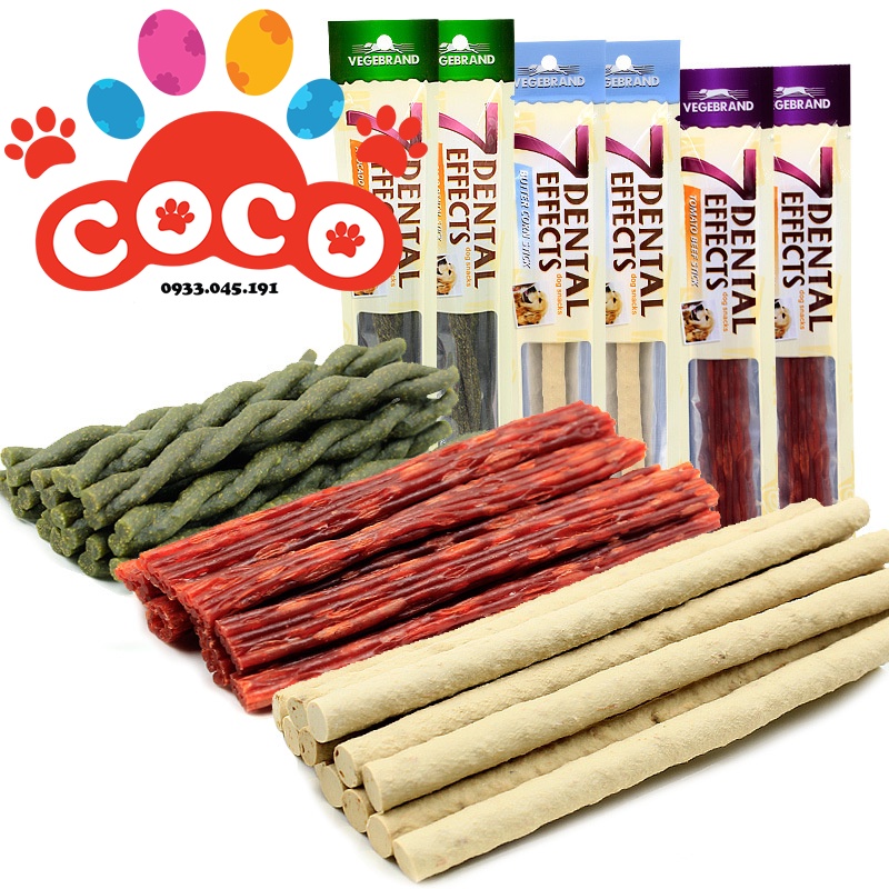 1 Thanh xương gặm sạch răng 7 dental cho chó 3 vị