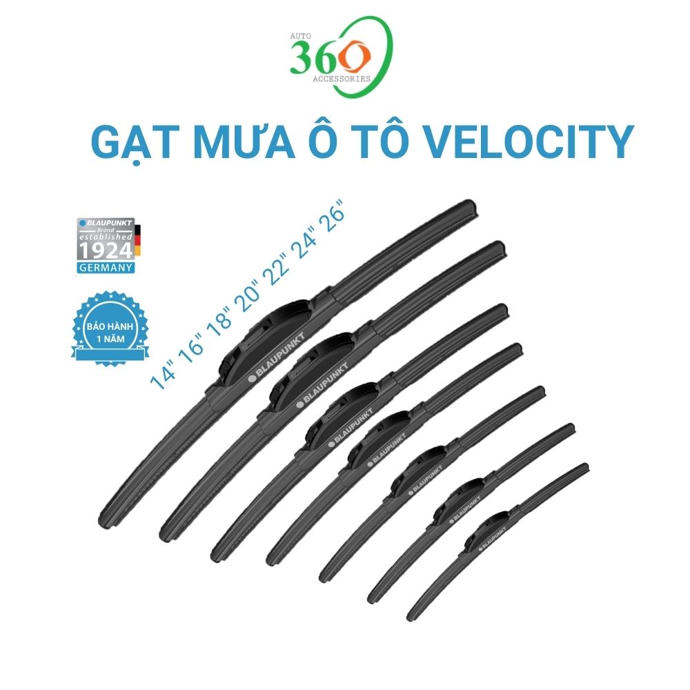 Gạt mưa ô tô Velocity, cần gạt nước ô tô cao cấp của Đức nhiều size lựa dùng cho xe xe du lịch và xe tải