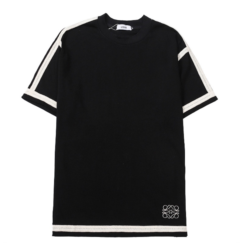 Áo Thun Cotton Tay Ngắn Thêu Họa Tiết LOE-WE-WE Thời Trang Dành Cho Cặp Đôi