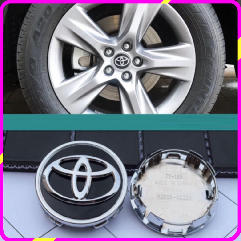 Logo chụp mâm, ốp vành la zăng bánh xe ô tô Toyota, đường kính 62MM, 60MM và 53MM