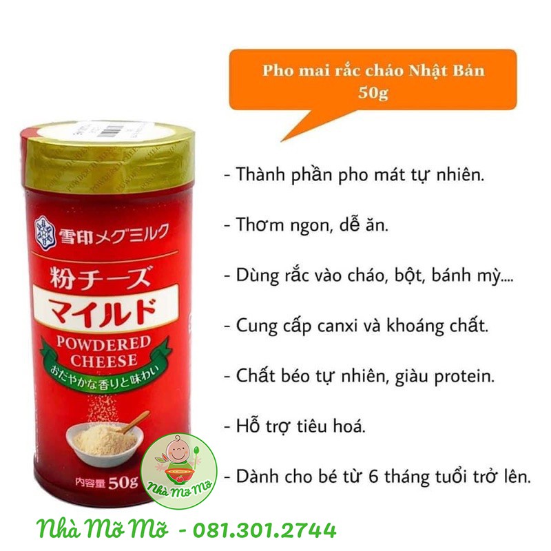 Phô Mai Rắc Meg 50g cho bé ăn dặm Nhật - Nhà Mỡ Mỡ