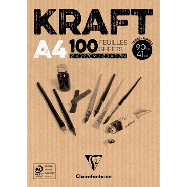 Tập giấy kraft CLAIREFONTAINE - CLAIREFONTAINE Glued Pad Brown Kraft