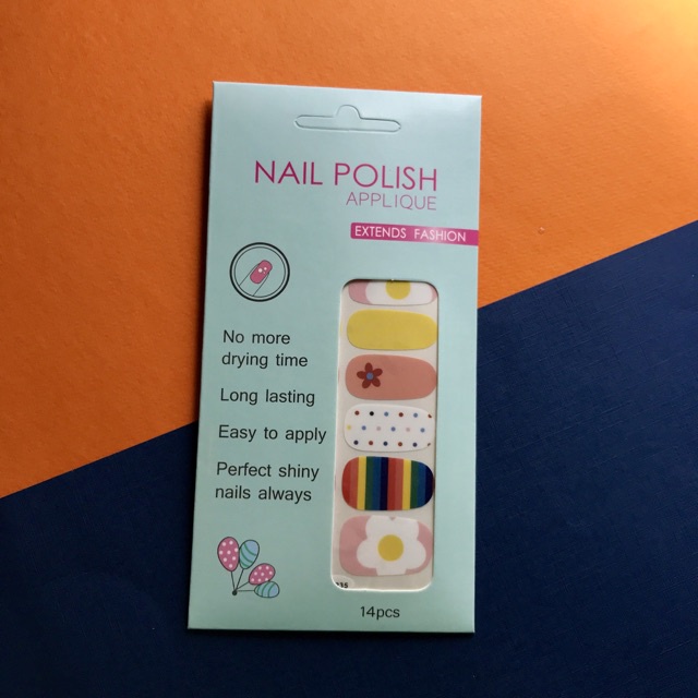 Sticker dán móng tay siêu xinh có sẵn keo dán không thấm nước, trang trí móng, đi chơi, dự tiệc, Nail wraps stickers P1