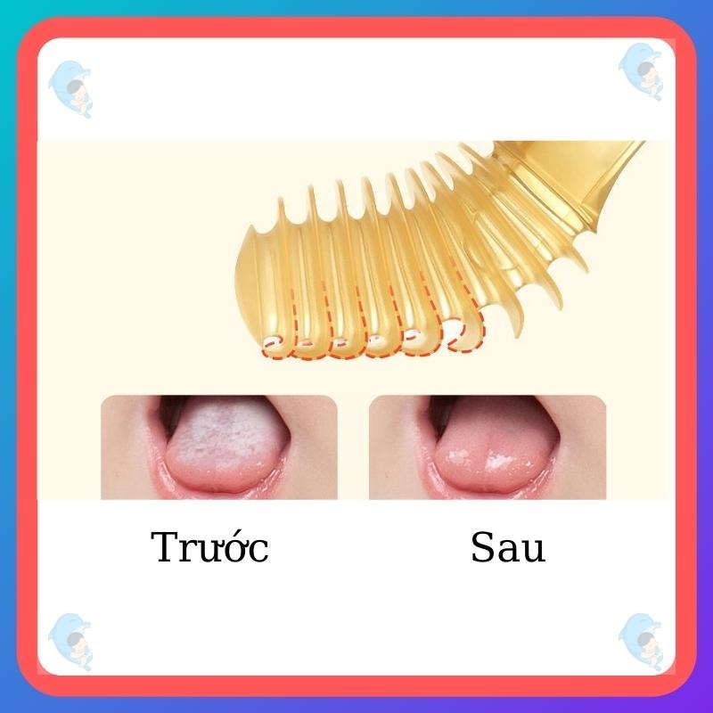 Set rơ lưỡi và bàn chải đánh răng bằng silicon giúp vệ sinh răng miệng cho em bé từ 0-18 tháng