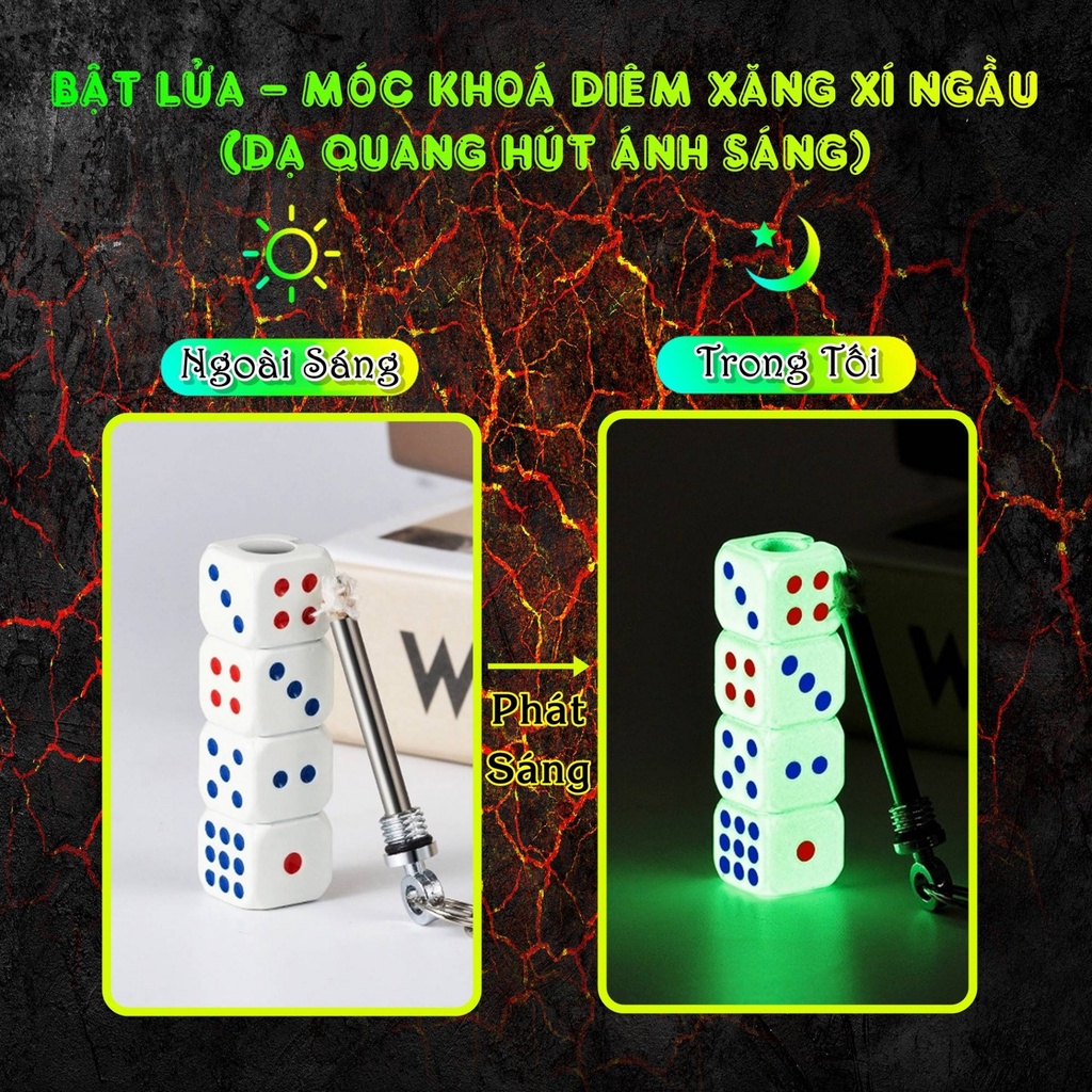 SƯU TẦM - 𝐇ỘT 𝐪𝐮𝐞̣𝐭 𝐁𝐚̣̂𝐭 𝐥𝐮̛̉𝐚 diêm zăng móc khóa hình xí ngầu - PKBT