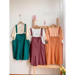 Quần short yếm túi ngực oversize