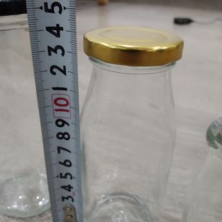 Lọ thủy tinh nắp thiếc cao 14cm
