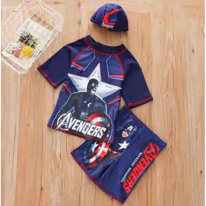 (HÀNG QCCC) Set đồ bơi 3 món bé trai size đại 18-40kg | BigBuy360 - bigbuy360.vn