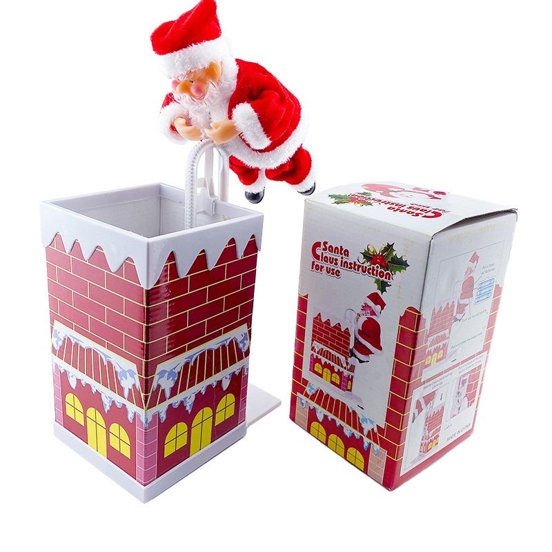 Đồ chơi ông già Noel leo dây, lộn nhào, leo thang, chui ống khói - Quà tặng cho bé